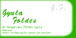 gyula foldes business card