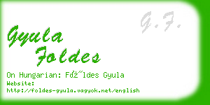 gyula foldes business card